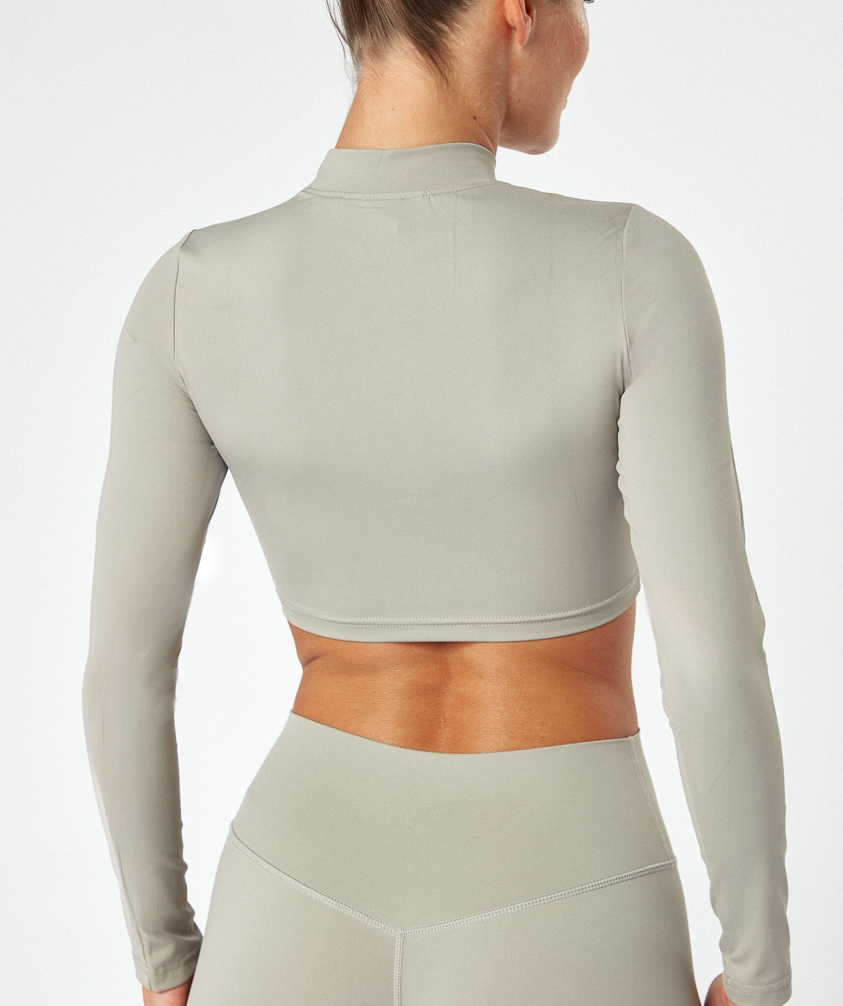 Long Sleeve High Neck Crop Top  (2 + 2 Gratis)